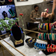 A customer looks through the many beaded bangles at Pichulik.